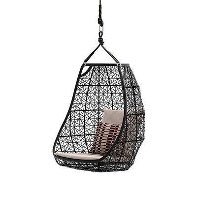 rattan hanging basket swing