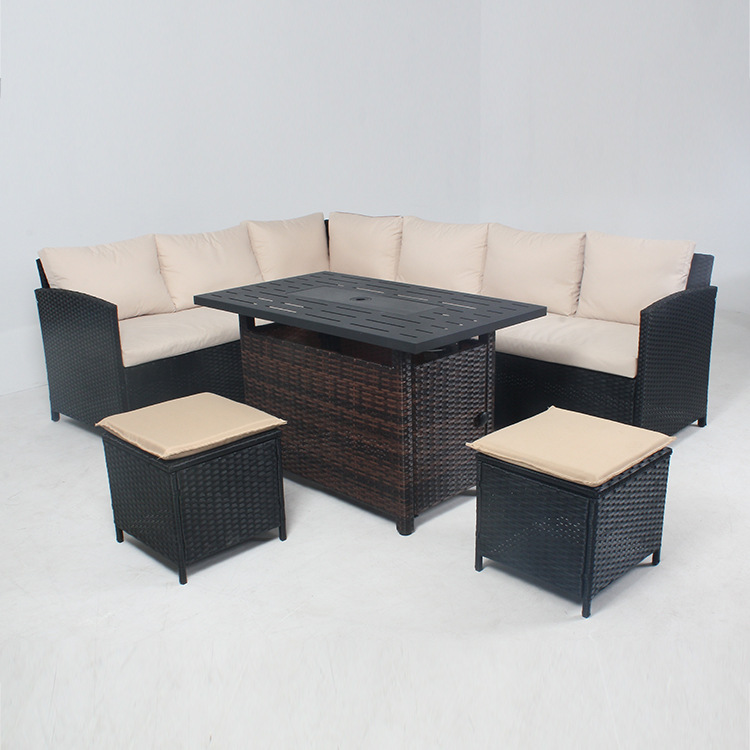 rattan sofa black