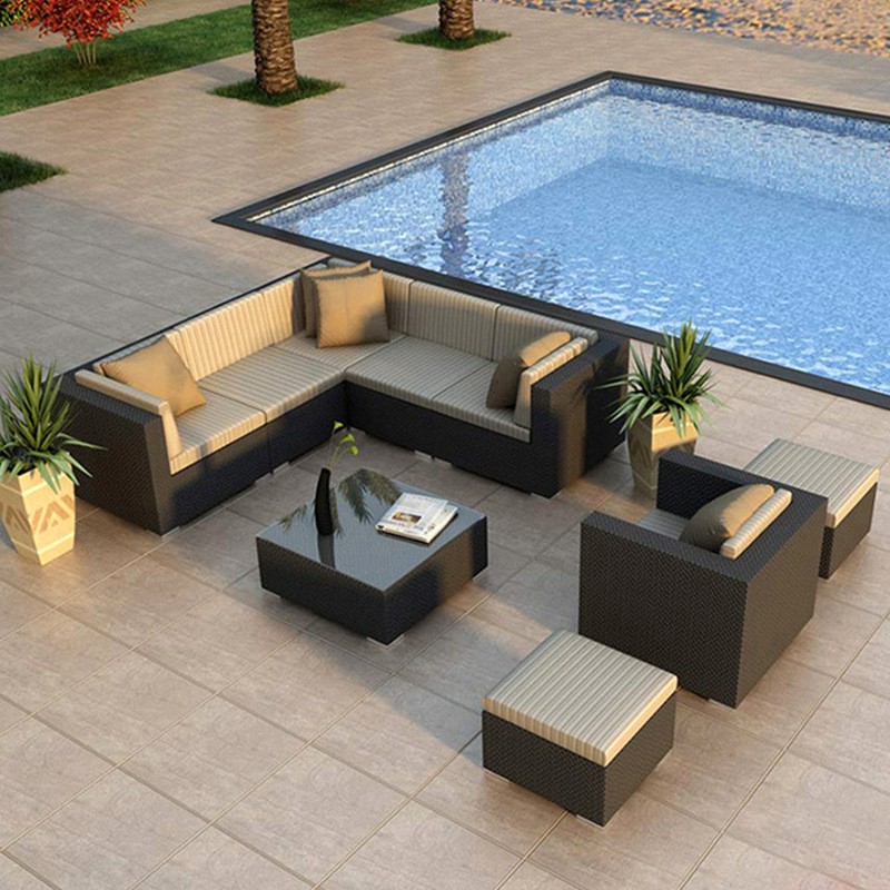 Customized Outdoor Courtyard Rattan Sofa Combination